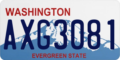 WA license plate AXG3081