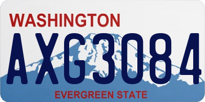 WA license plate AXG3084