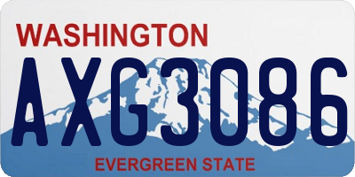 WA license plate AXG3086