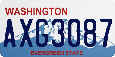 WA license plate AXG3087