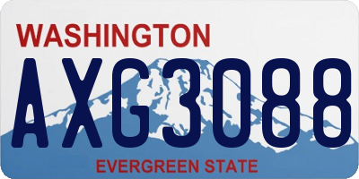 WA license plate AXG3088