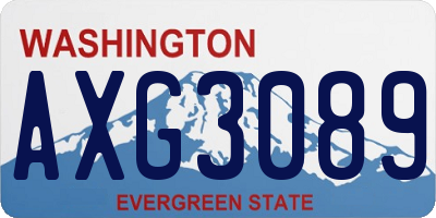 WA license plate AXG3089