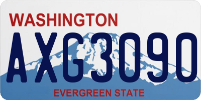 WA license plate AXG3090