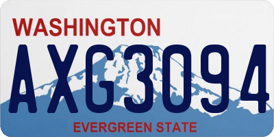 WA license plate AXG3094