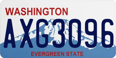 WA license plate AXG3096