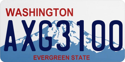 WA license plate AXG3100
