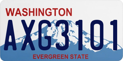 WA license plate AXG3101