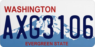 WA license plate AXG3106