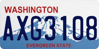 WA license plate AXG3108