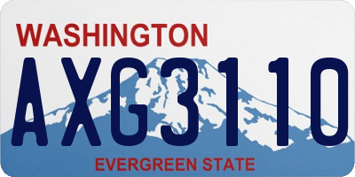 WA license plate AXG3110