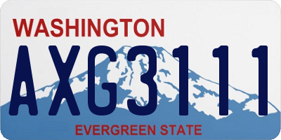 WA license plate AXG3111