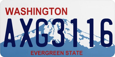 WA license plate AXG3116