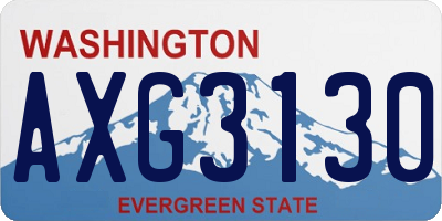 WA license plate AXG3130