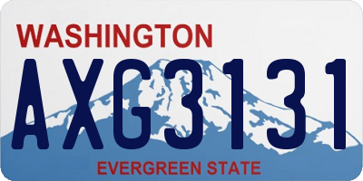 WA license plate AXG3131
