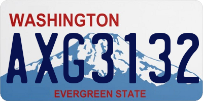 WA license plate AXG3132