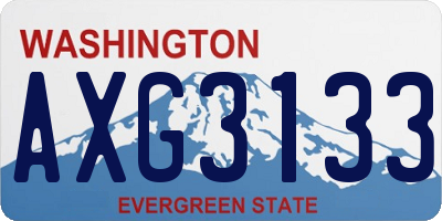 WA license plate AXG3133
