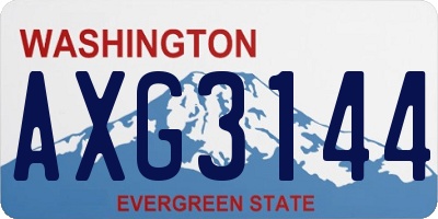 WA license plate AXG3144