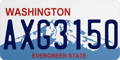 WA license plate AXG3150