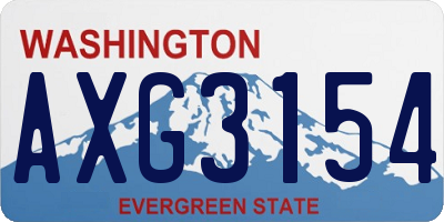 WA license plate AXG3154