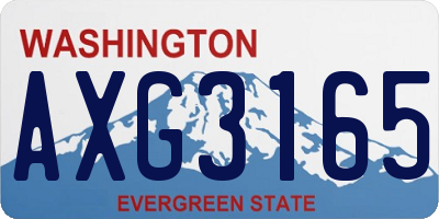 WA license plate AXG3165