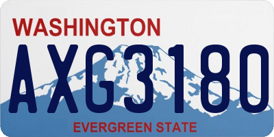WA license plate AXG3180