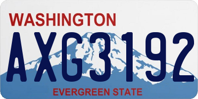 WA license plate AXG3192
