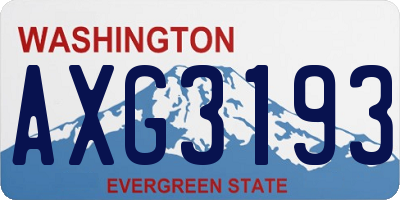 WA license plate AXG3193