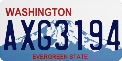 WA license plate AXG3194