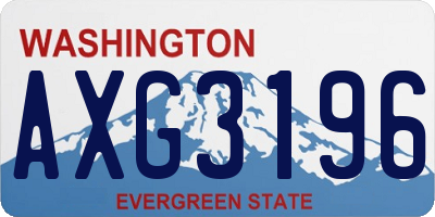 WA license plate AXG3196