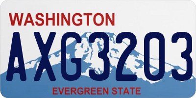 WA license plate AXG3203