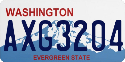 WA license plate AXG3204