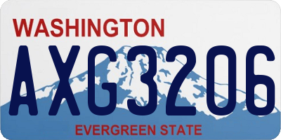WA license plate AXG3206