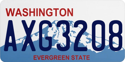 WA license plate AXG3208