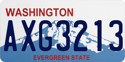 WA license plate AXG3213