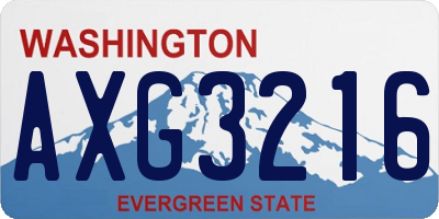 WA license plate AXG3216