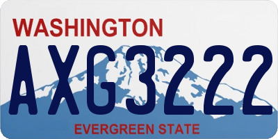 WA license plate AXG3222