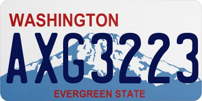 WA license plate AXG3223