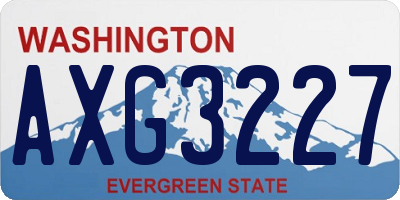 WA license plate AXG3227