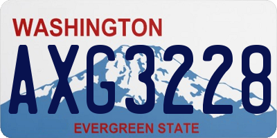 WA license plate AXG3228