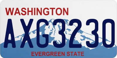 WA license plate AXG3230