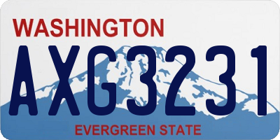 WA license plate AXG3231