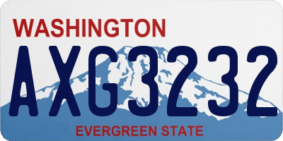 WA license plate AXG3232