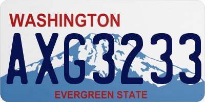 WA license plate AXG3233