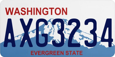 WA license plate AXG3234