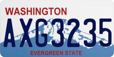 WA license plate AXG3235