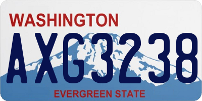 WA license plate AXG3238