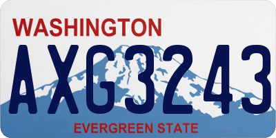 WA license plate AXG3243