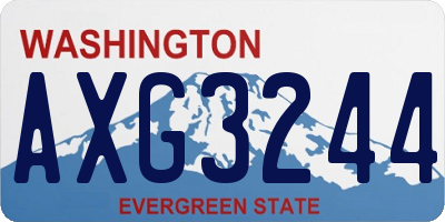 WA license plate AXG3244