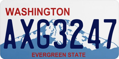 WA license plate AXG3247