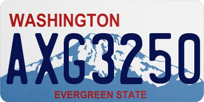 WA license plate AXG3250